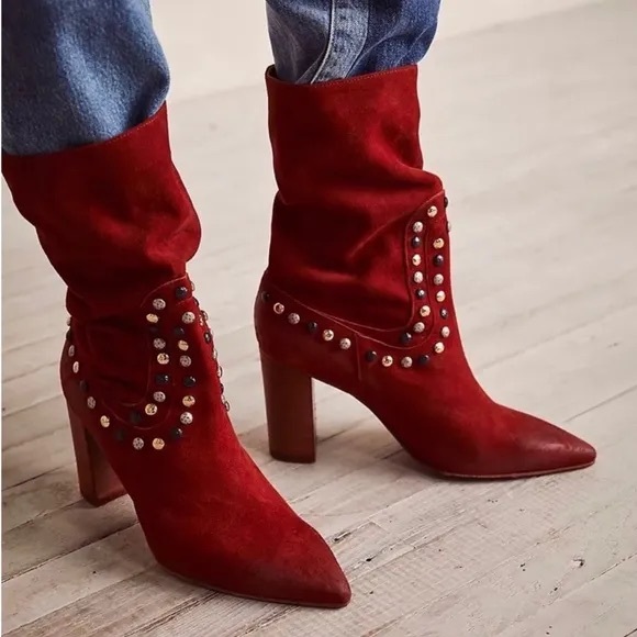 Free People Shoes - Free People Studded Crimson Boots